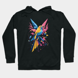 Geometric Bird Colorful Abstract Retro Design Hoodie